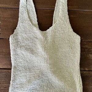 Hollister Cream Knit Sleeveless Tank Top